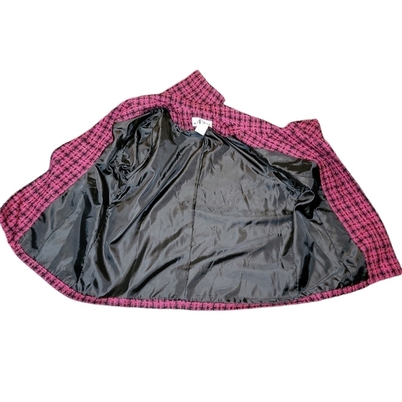 N Touch size 12 button down blazer jacket pink & black, acrylic, polyester - Picture 6 of 8